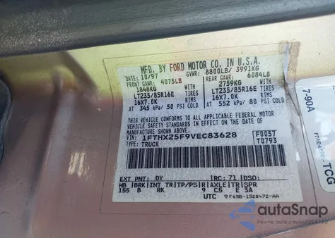 1997 Ford F-250 Xl from USA, damaged, VIN 1FTHX25F9VEC83628